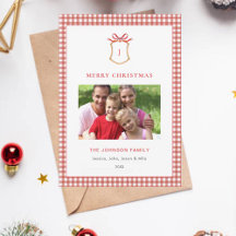 Niedlich Red Gingham Kariert Mit Monogramm Weihnac