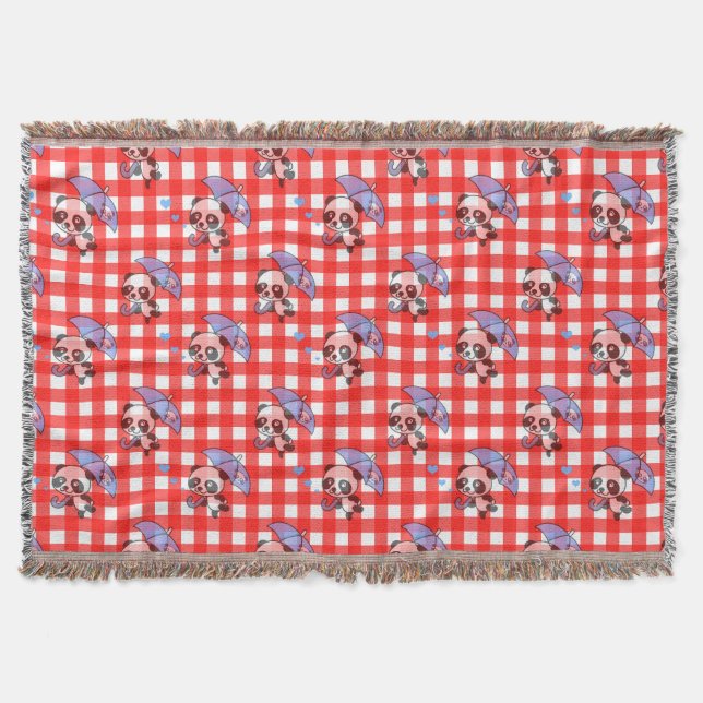 Niedlich Red Gingham Karo Decke (Vorderseite)