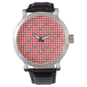 Niedlich Red Gingham Karo Design Armbanduhr