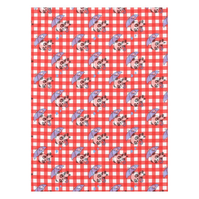 Niedlich Red Gingham Karo Design Tischdecke (Vorderseite)