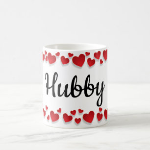 Niedlich Red Hearts Hubby Kaffeetasse
