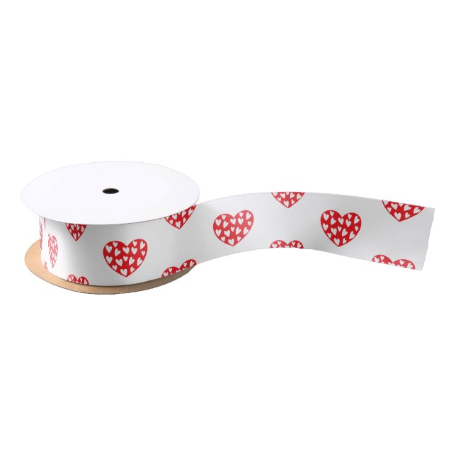 Niedlich Red Hearts Ribbon Satinband (Spule)