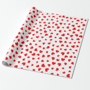 Niedlich Red Hearts Valentinstag Geschenkpapier