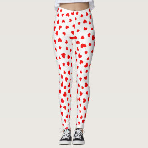 Niedlich Red Hearts Valentinstag Leggings
