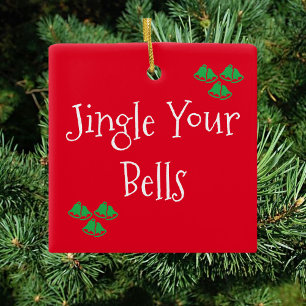 Niedlich Red Jingle Bells Keramikornament