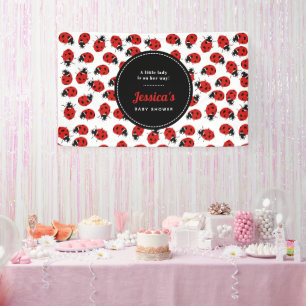 Niedlich Red Ladybug Baby Shower Girl Banner