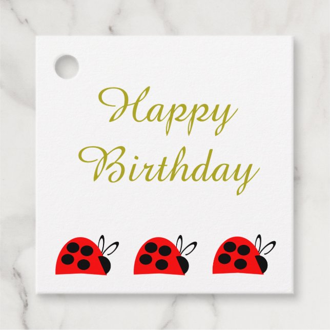 Niedlich Red Ladybug Birthday Geschenkanhänger (Vorderseite)