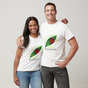 Niedlich Red Ladybug Green Liebe Leaf Mädchen T-Shirt