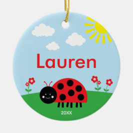 Niedlich Red Ladybug Keramik Ornament
