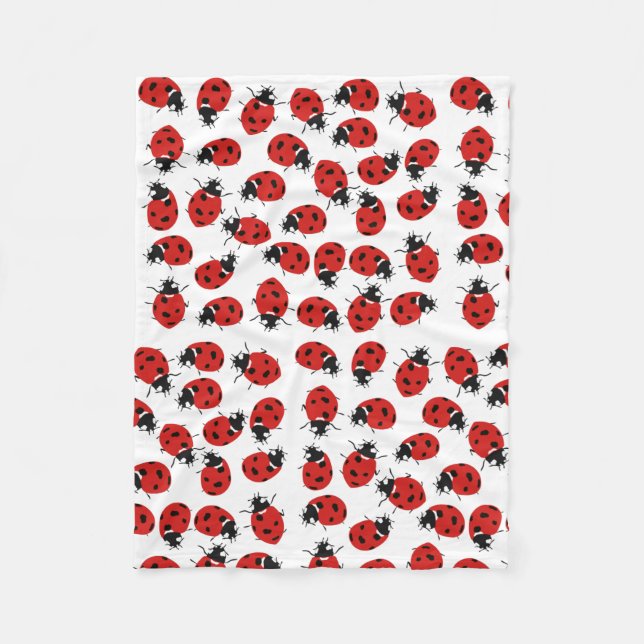 Niedlich Red Ladybug Pattern Fleecedecke (Vorderseite)