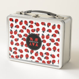 Niedlich Red Ladybug Pattern Metall Brotdose
