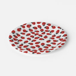 Niedlich Red Ladybug Pattern Pappteller