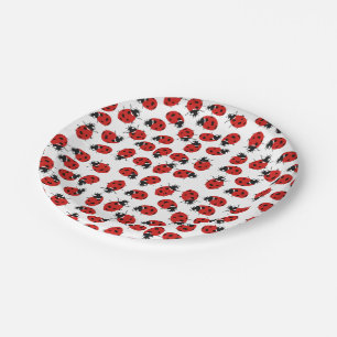 Niedlich Red Ladybug Pattern Pappteller