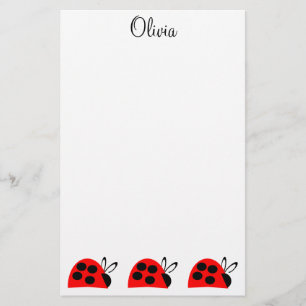 Niedlich Red Ladybug Personalisiert Briefpapier