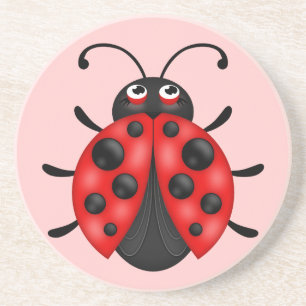 Niedlich Red Ladybug Sandstone Drink Untersetzer