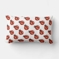 Niedlich Red Ladybugs Throw Kissen