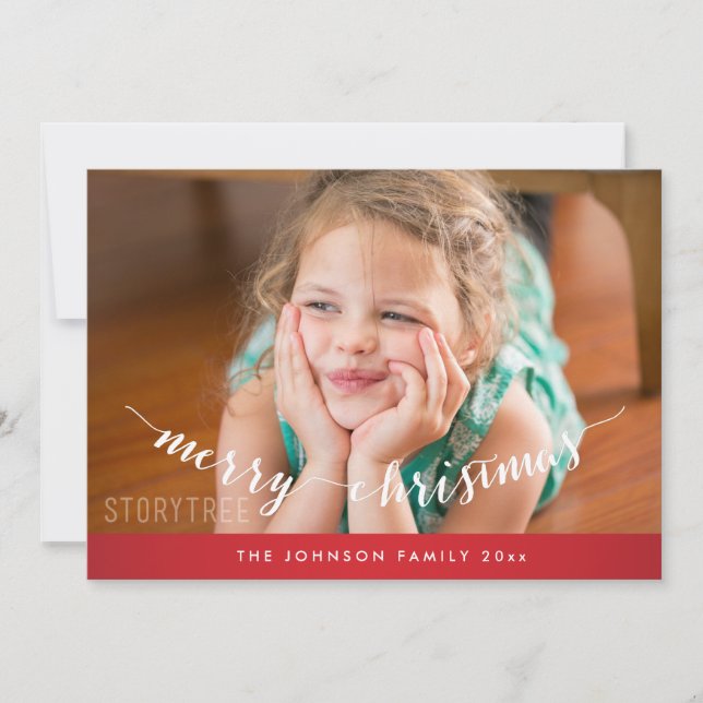 Niedlich Red Merry Christmas Card Feiertagskarte (Vorderseite)