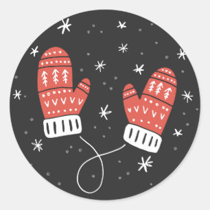 Niedlich Red Mittens Holiday Sticker