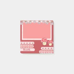 Niedlich Red Mushroom Personalisiert Custom Post-it Klebezettel