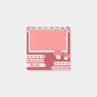 Niedlich Red Mushroom Personalisiert Custom Post-it Klebezettel