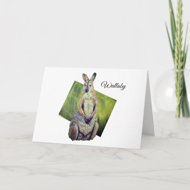 Niedlich Red Necked Wallaby Art Australian Marsupi Karte (Vorderseite)