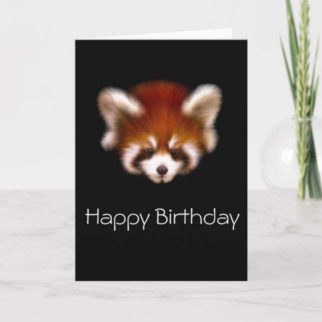 Niedlich Red Panda Birthday Card Feiertagskarte (Vorderseite)