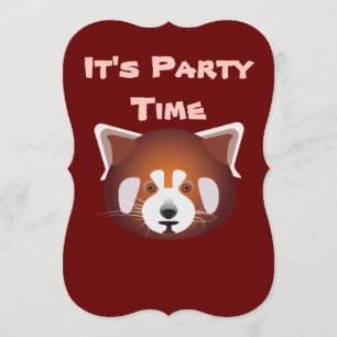 Niedlich Red Panda Einladung zum Geburtstag