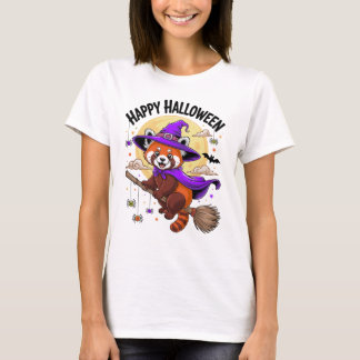 Niedlich Red Panda Happy Halloween Cartoon Art T-Shirt
