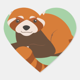 Niedlich Red Panda Herz-Aufkleber