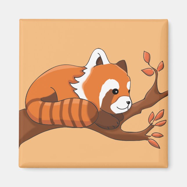 Niedlich Red Panda Illustration Magnet (Vorne)