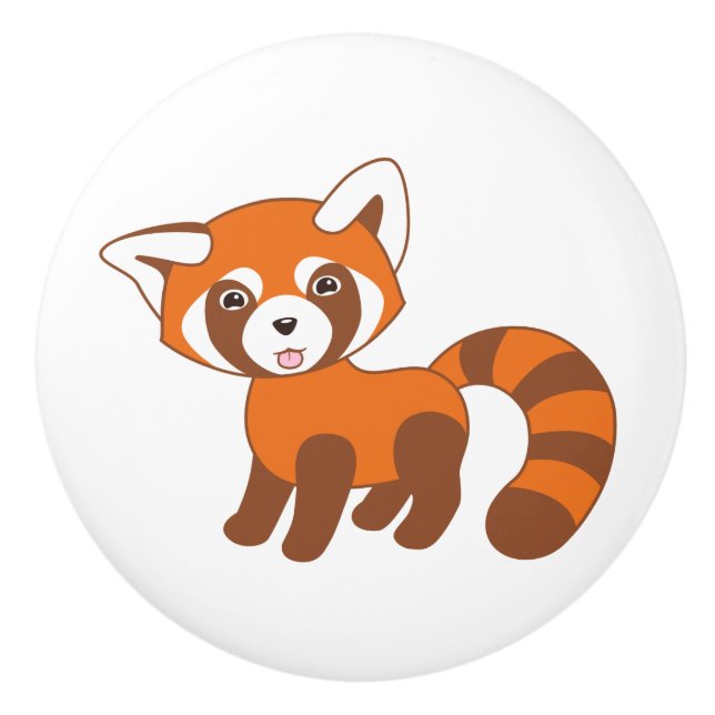 Niedlich Red Panda Keramikknauf (Vorderseite)