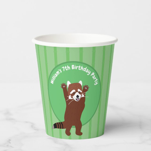 Niedlich Red Panda Personalisierter Brauch Geburts Pappbecher (Vorderseite)