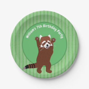 Niedlich Red Panda Personalisierter Brauch Geburts Pappteller