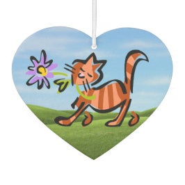 Niedlich Red Tabby Cartoon Cat Autolufterfrischer