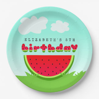 Niedlich Red Watermelon Fruit Birthday Party Pappteller