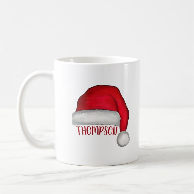 Niedlich Red Weihnachtsmannmütze Funny Christmas H Kaffeetasse (Links)
