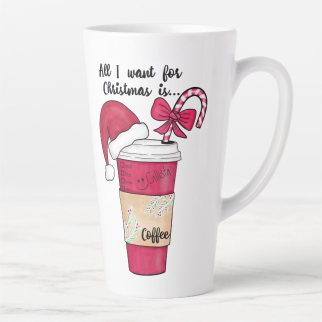 Niedlich Red Weihnachtsmannmütze Kaffee Candy Cane Milchtasse (Rechts)