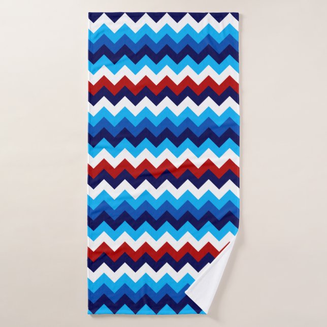 Niedlich Red White Blue Chevrons Badetuch Badehandtuch (Badehandtuch)