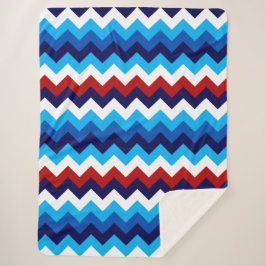 Niedlich Red White Blue Chevrons Large Sherpa Blan Sherpadecke