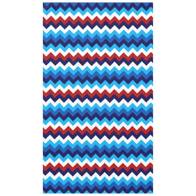 Niedlich Red White Blue Chevrons Large Tablecloth Tischdecke (Vorderseite)