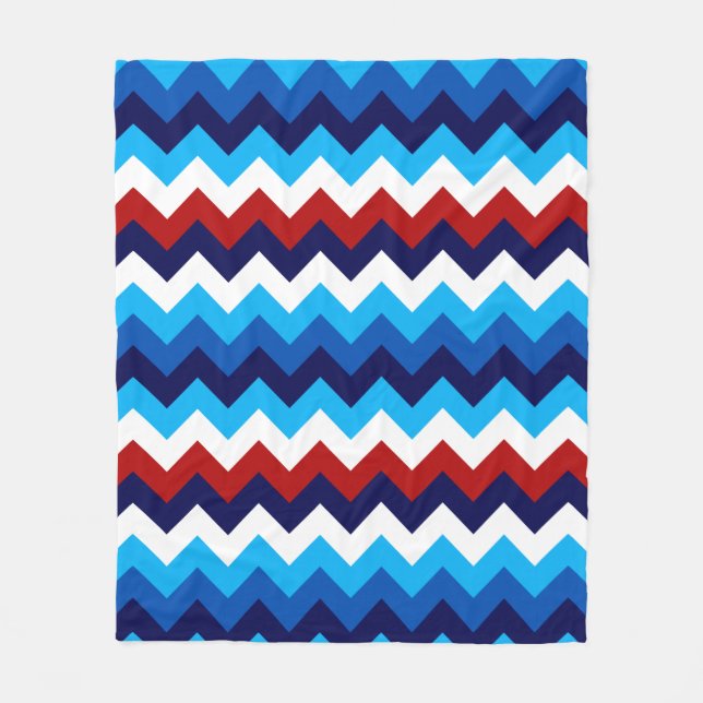 Niedlich Red White Blue Chevrons Medium Fleece Bla (Vorderseite)