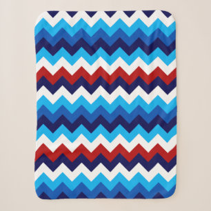 Niedlich Red White Blue Chevrons Small Sherpa Blan Sherpadecke