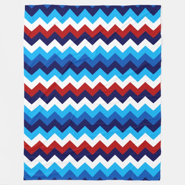 Niedlich Red White Chevrons Large Fleece Blanket (Vorderseite)