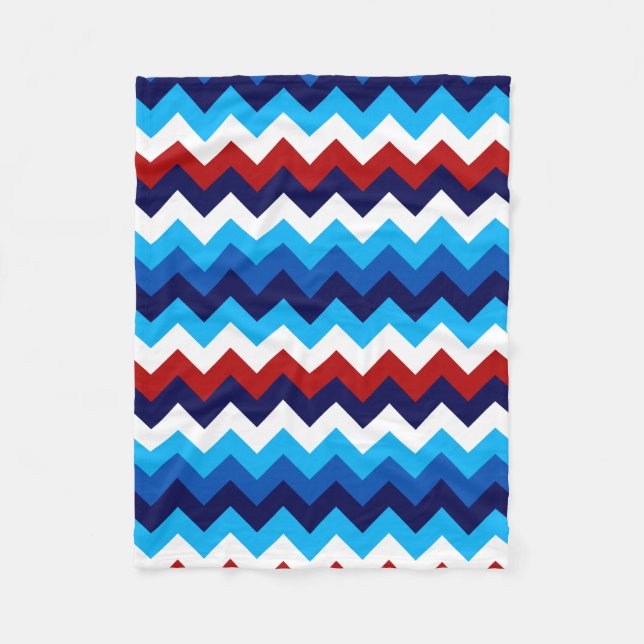 Niedlich Red White Chevrons Small Fleece Blanket (Vorderseite)