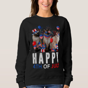 Niedlich Red White Siamese Cat Patriotic Happy 4t Sweatshirt