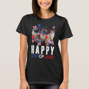Niedlich Red White Siamese Cat Patriotic Happy 4t T-Shirt