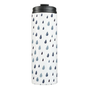 Niedlich regnen. Wasserfarbenes nahtloses Muster. Thermosbecher