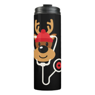 Niedlich Reindeer Nurse Thermosbecher