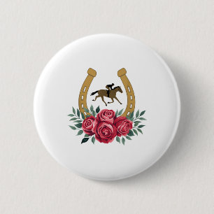 Niedlich Reitsport Rose KY 151. Derby Pferd Party Button