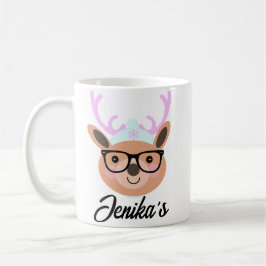 Niedlich Rentier Christmas Scarf Hat Glasses Funny Kaffeetasse
